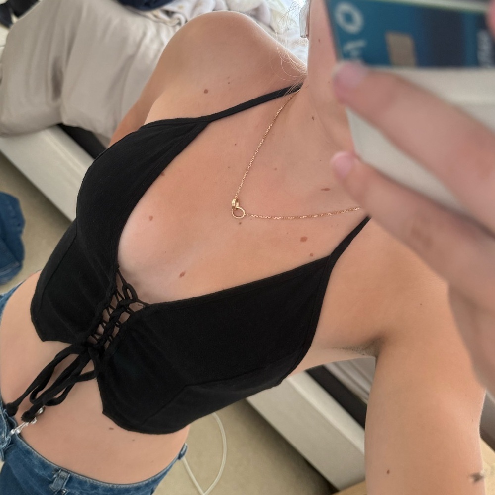 La Hearts Black Crop Top